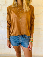 Brown Summer Knit Top