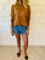 Brown Summer Knit Top