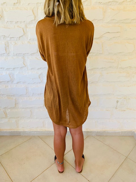 Brown Summer Knit Top