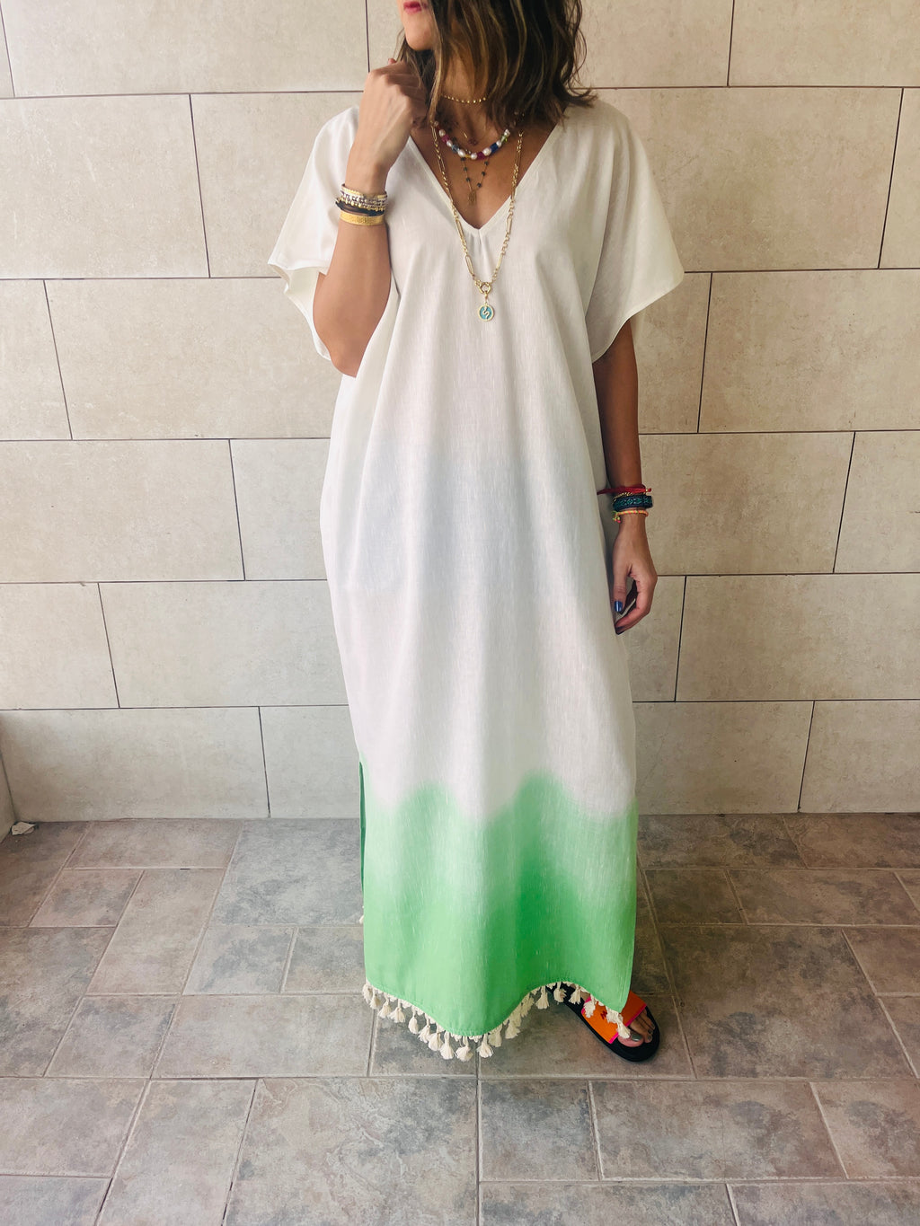 Green Dipped in Sunshine Coverup