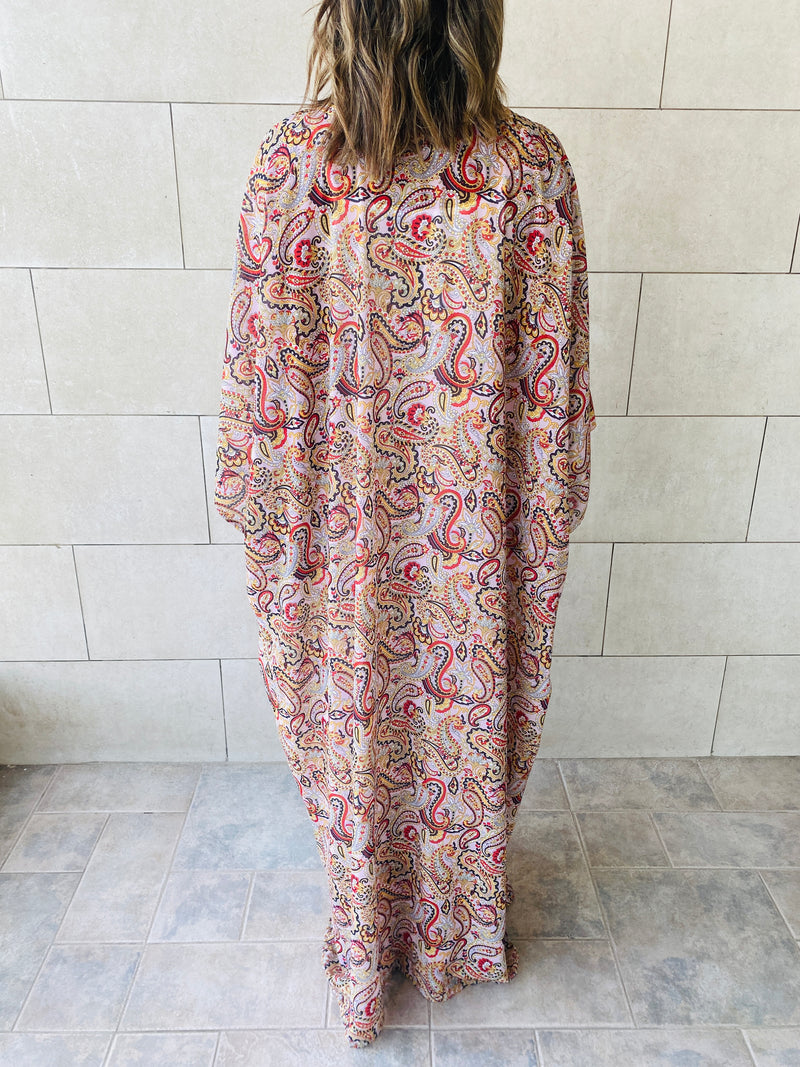 Nude Paisley Ramadan Kaftan