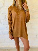 Brown Summer Knit Top