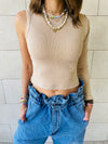 Olive & Beige One Shoulder Set