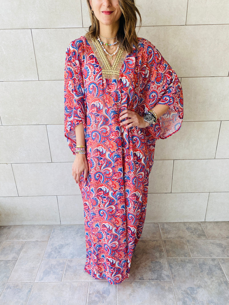 Rouge Paisley Ramadan Kaftan