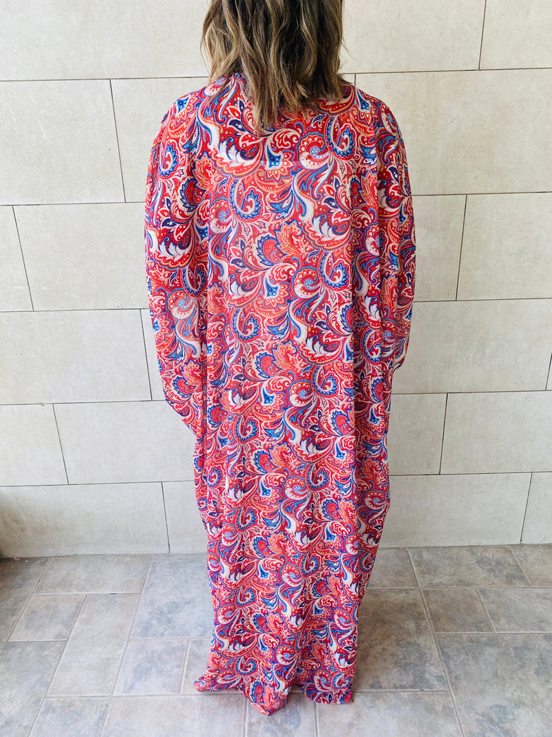 Rouge Paisley Ramadan Kaftan