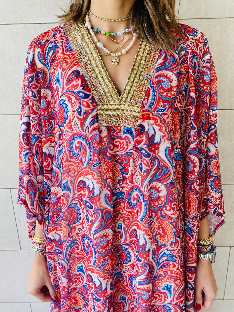 Rouge Paisley Ramadan Kaftan