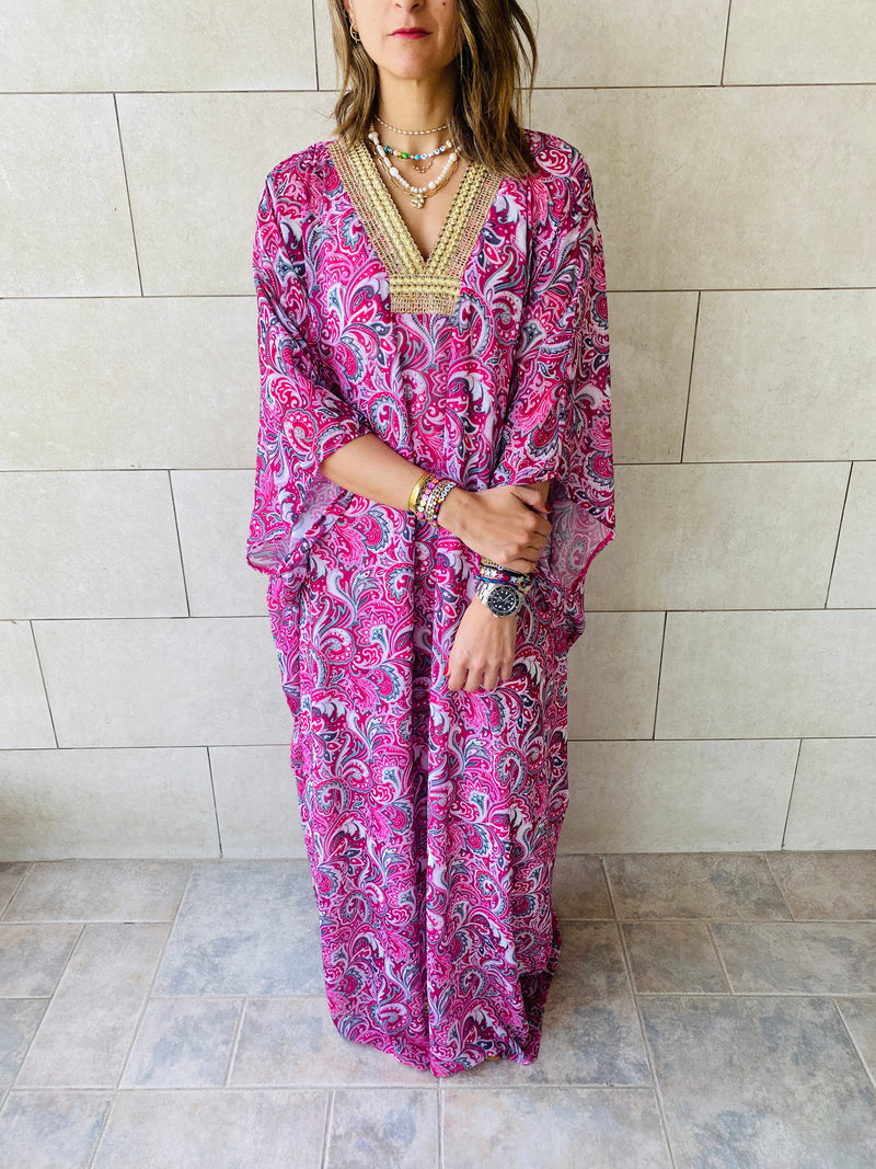 Magenta Paisley Ramadan Kaftan