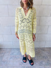 Yellow High Neck Crochet Dress