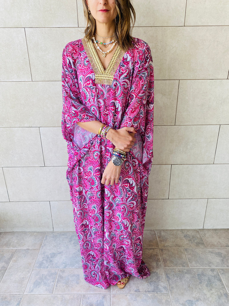 Magenta Paisley Ramadan Kaftan
