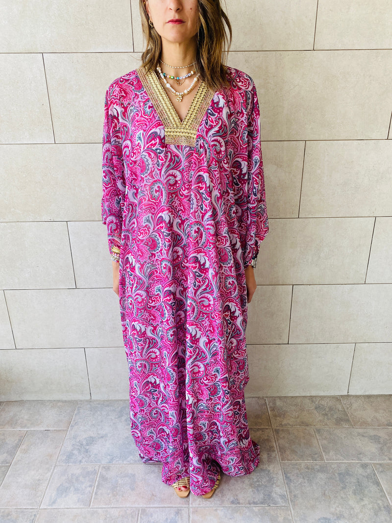 Magenta Paisley Ramadan Kaftan