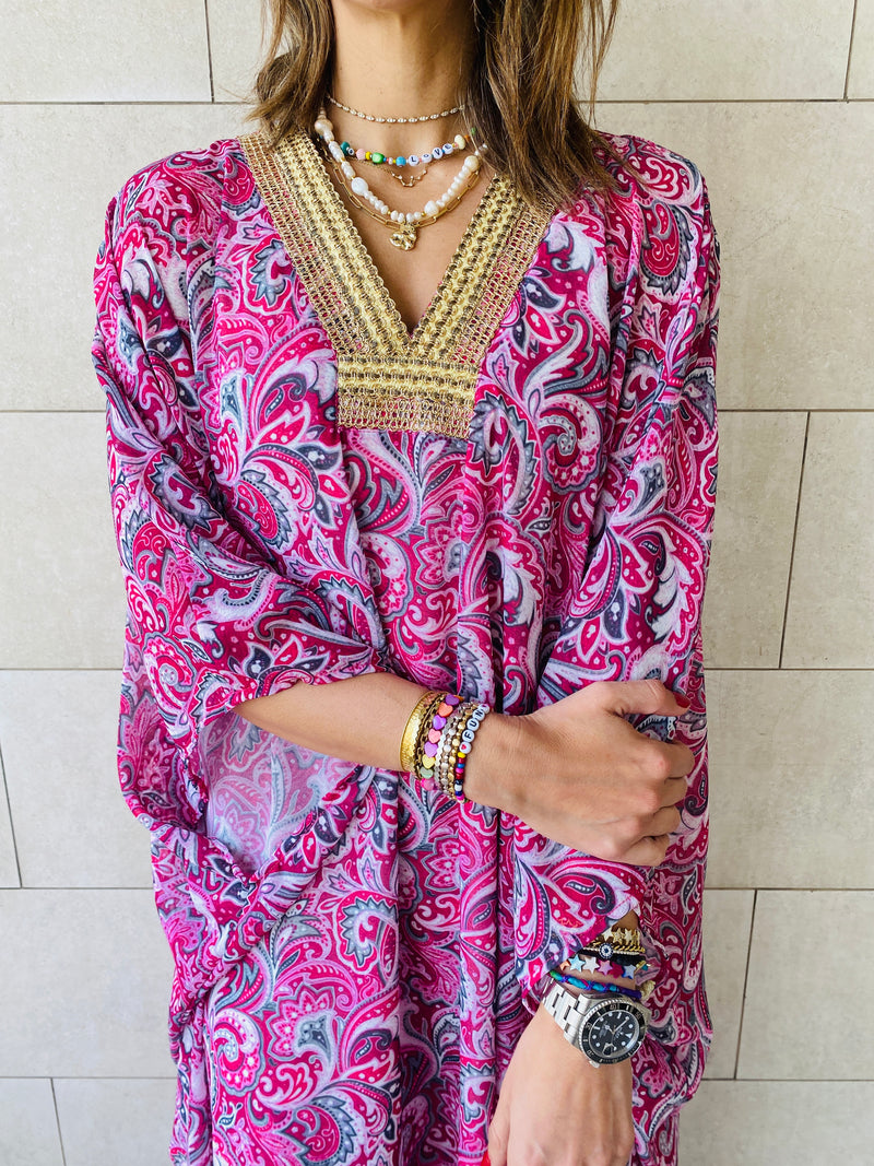 Magenta Paisley Ramadan Kaftan