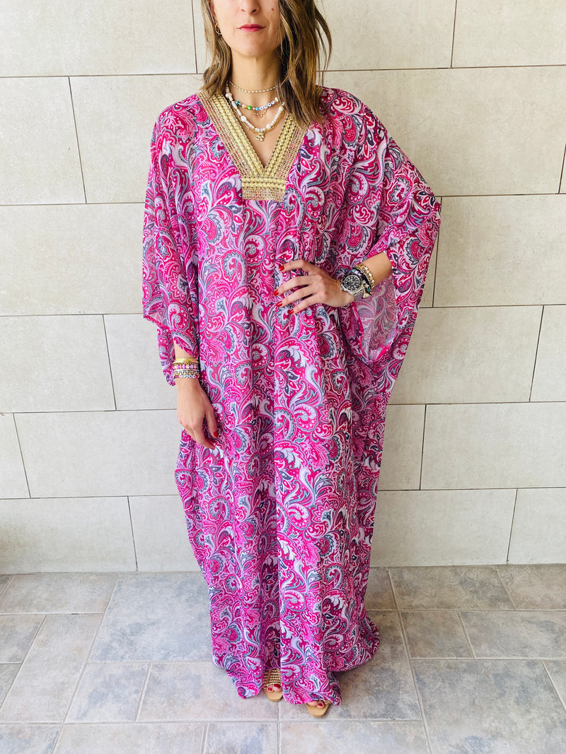 Magenta Paisley Ramadan Kaftan