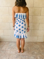 Blue Here For A Good Time Embroidered Mini Dress