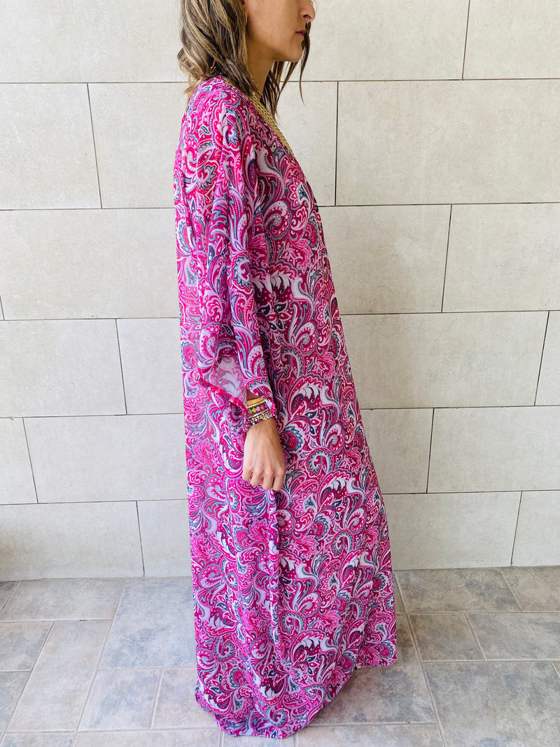 Magenta Paisley Ramadan Kaftan