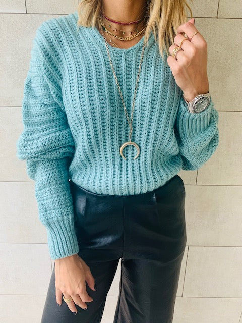 Mint Slouch Pullover