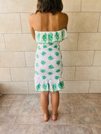 Green Here For A Good Time Embroidered Mini Dress
