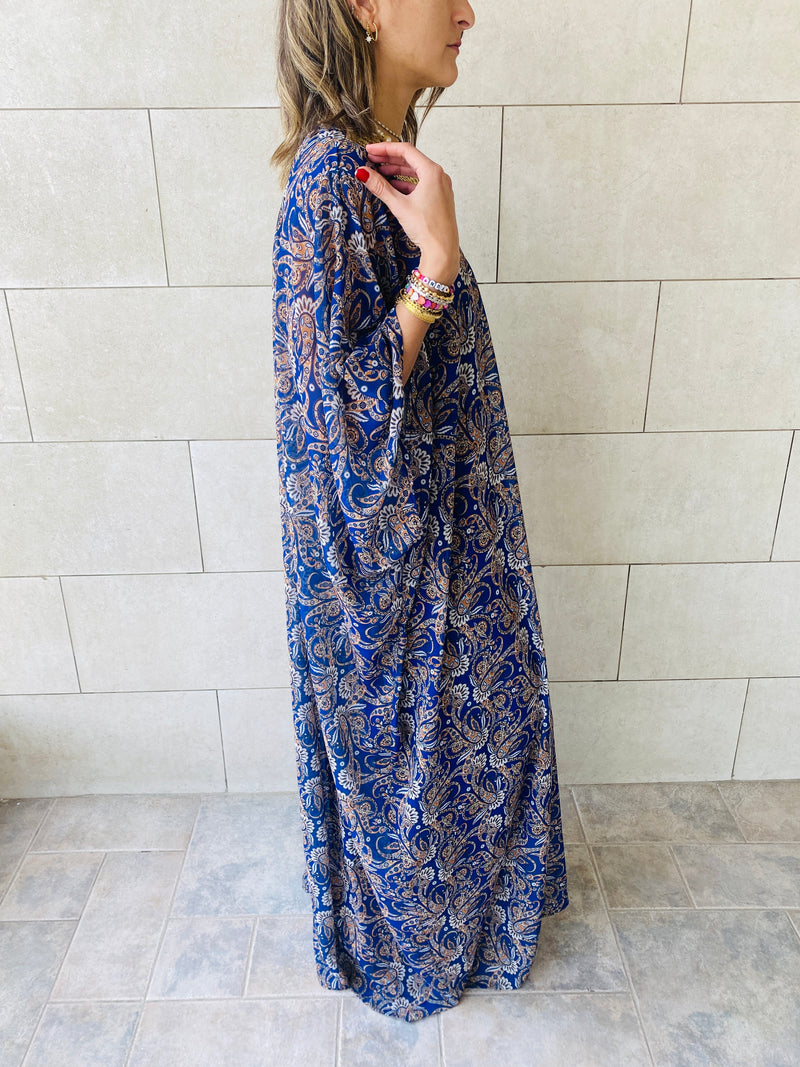 Midnight Paisley Ramadan Kaftan
