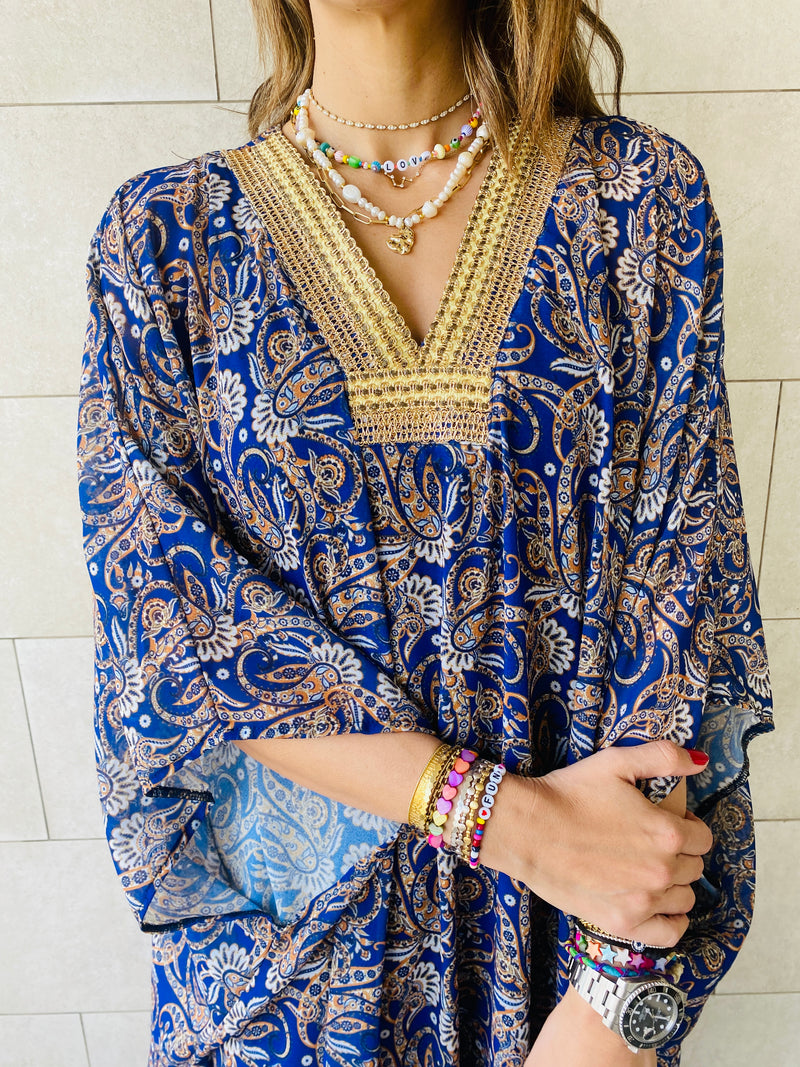 Midnight Paisley Ramadan Kaftan