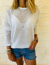 White Summer Knit Top