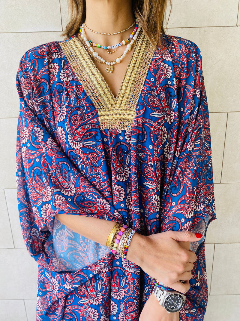Blues Paisley Ramadan Kaftan