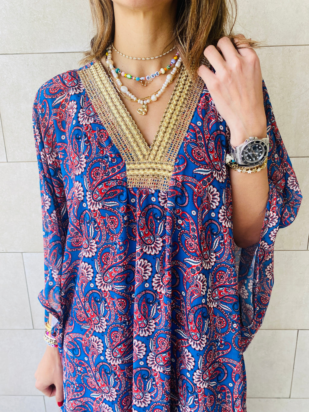 Blues Paisley Ramadan Kaftan
