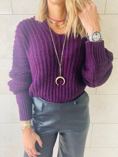 Purple Slouch Pullover