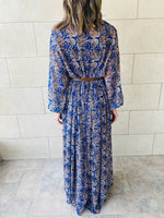 Midnight Paisley Chiffon Dress