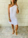 White One Shoulder Anglaise Dress