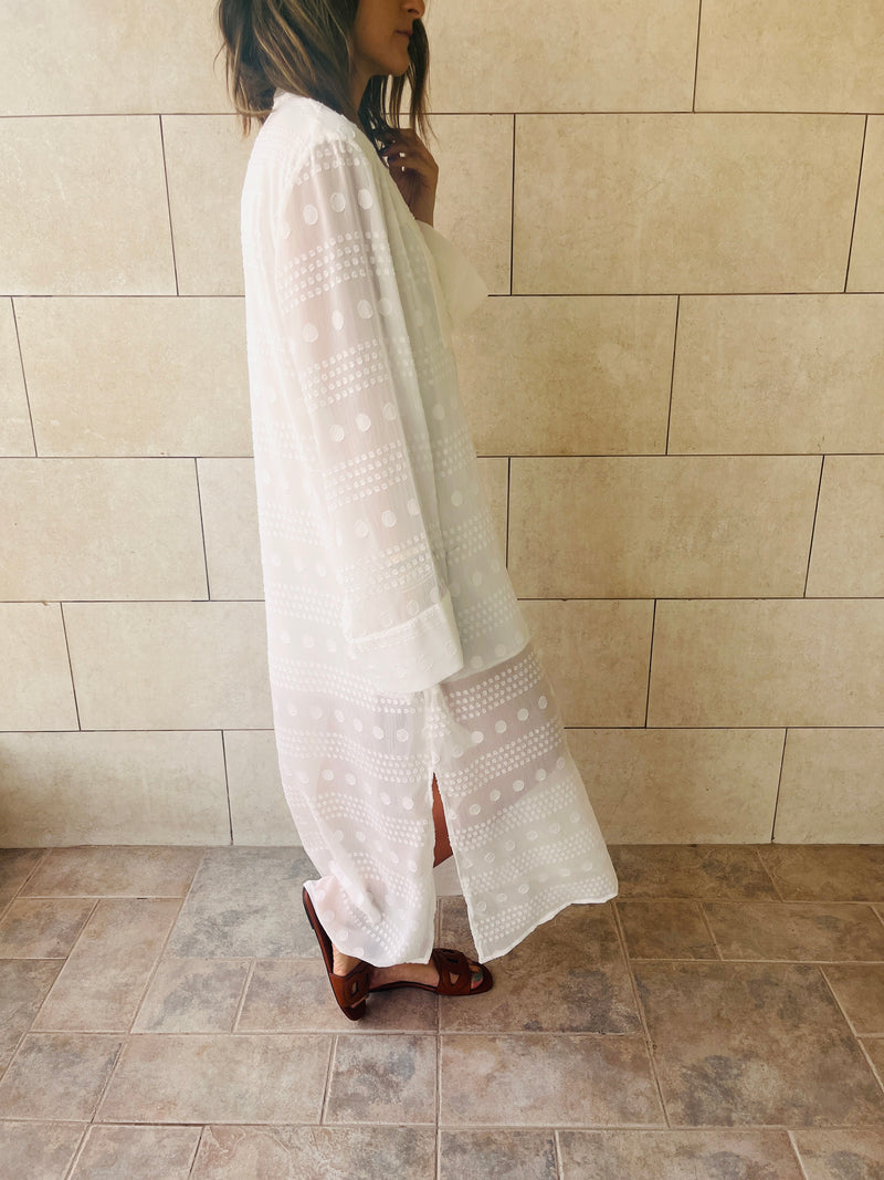 White Polka Coverup