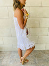 White One Shoulder Anglaise Dress