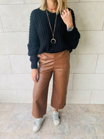 Copper Leather Culottes