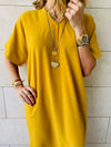 Mustard Side Slit Dress