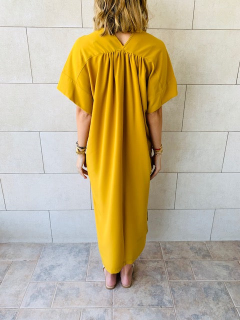 Mustard Side Slit Dress