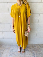 Mustard Side Slit Dress