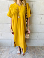 Mustard Side Slit Dress