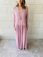 Rose Light Knit Maxi Dress