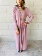 Rose Light Knit Maxi Dress