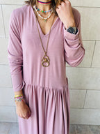 Rose Light Knit Maxi Dress