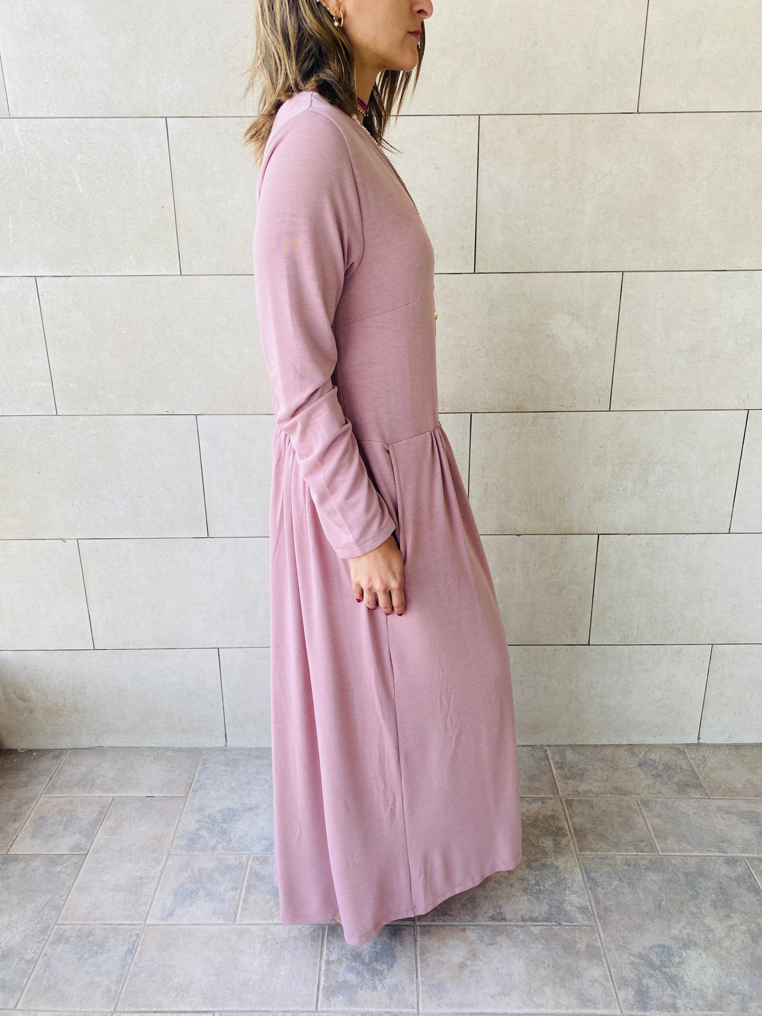 Rose Light Knit Maxi Dress