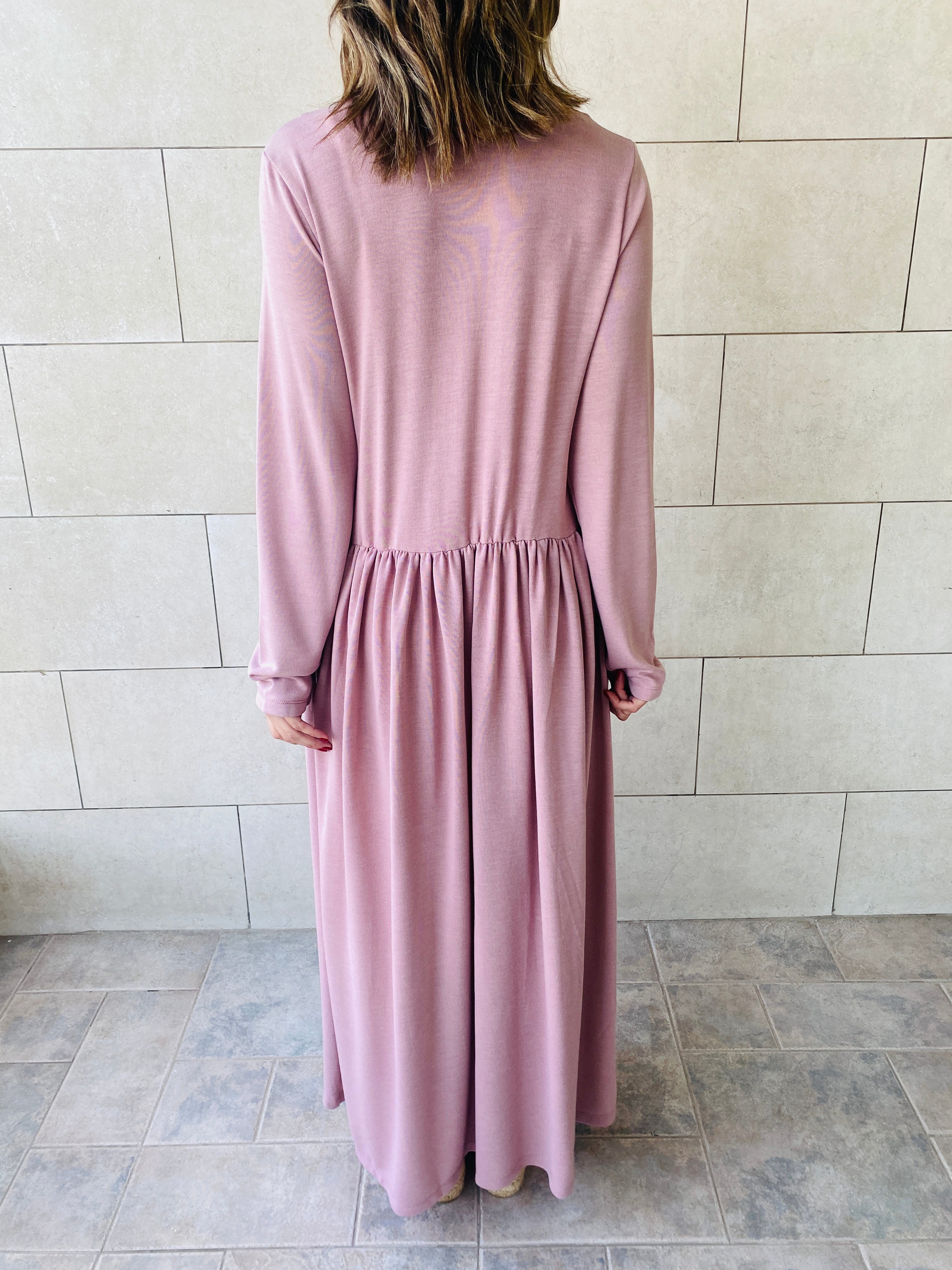 Rose Light Knit Maxi Dress