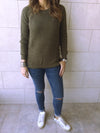 Olive Cable Tie Pullover