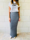 Grey Knit Maxi Skirt