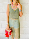 Olive Festival Crochet Dress