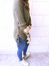 Olive Cable Tie Pullover