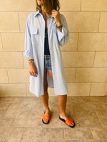 Baby Blue Oversized Beach Shirt