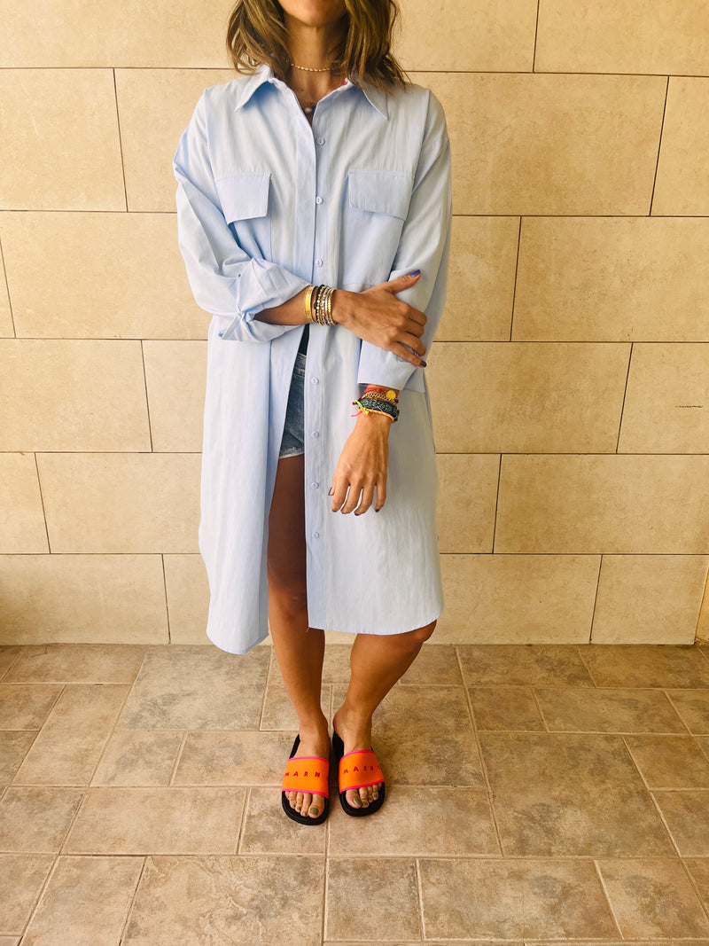 Baby Blue Oversized Beach Shirt