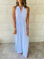 White Halter Dress