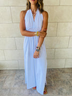White Halter Dress