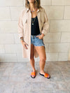 Beige Oversized Beach Shirt