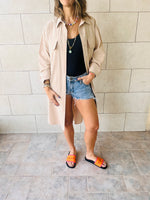 Beige Oversized Beach Shirt